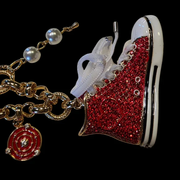 New Price--Red Rhinestone Sneaker Handbag Charms/Keychain - Picture 6 of 10